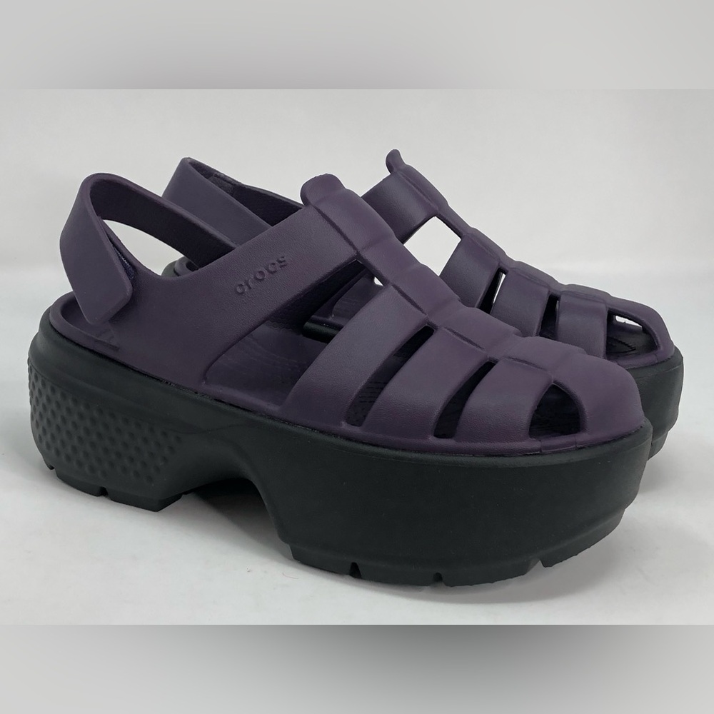 Crocs Women’s Stomp Fisherman Sandal 209938 Purple Black - Size 7 - Picture 10 of 10